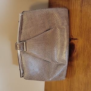 Judith Leiber snakeskin gray clutch